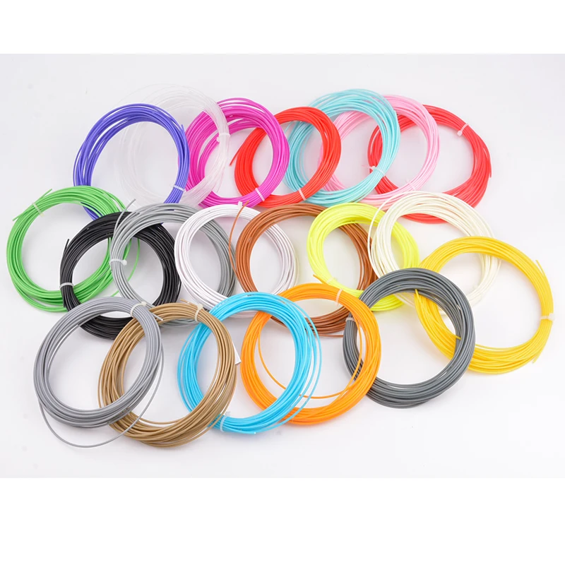 20 اللون 10 متر 1.75 ملليمتر نمذجة مجسمة 3d الطابعة abs الشعيرة ل طابعة 3d الرسم القلم البلاستيك المطاط السحري طباعة