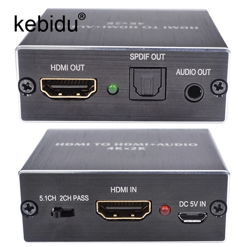 

Kebidu HDMI to HDMI Splitter with Optical TOSLINK SPDIF+3.5mm Stereo Audio Extractor Converter HDMI Audio Splitter HDMI Splitter