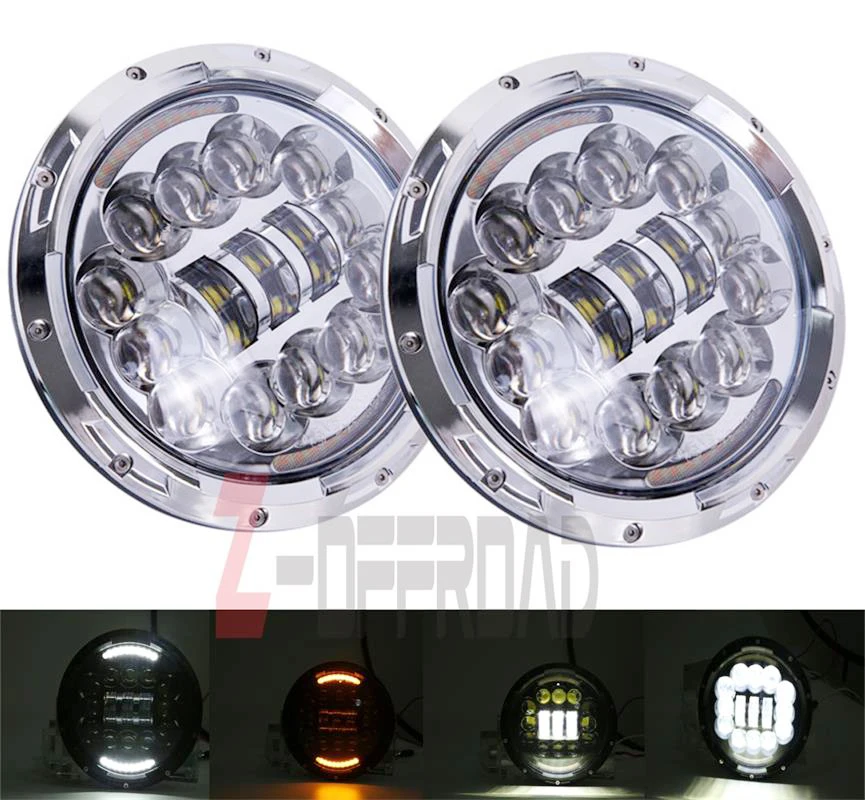 Новая 7-дюймовая круглая светодиодная фара Angel Eye для Jeep Wrangler JK TJ LJ CJ Rubicon Sahara Freedom