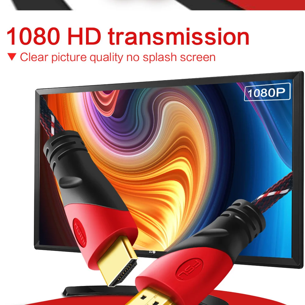 Высокоскоростной 1080P 3D HDMI кабель 1,4 В позолоченный адаптер папа-папа с красным синим для проектора HD lcd tv PS3/4 шт 1 м 2 м 3 м 5 м