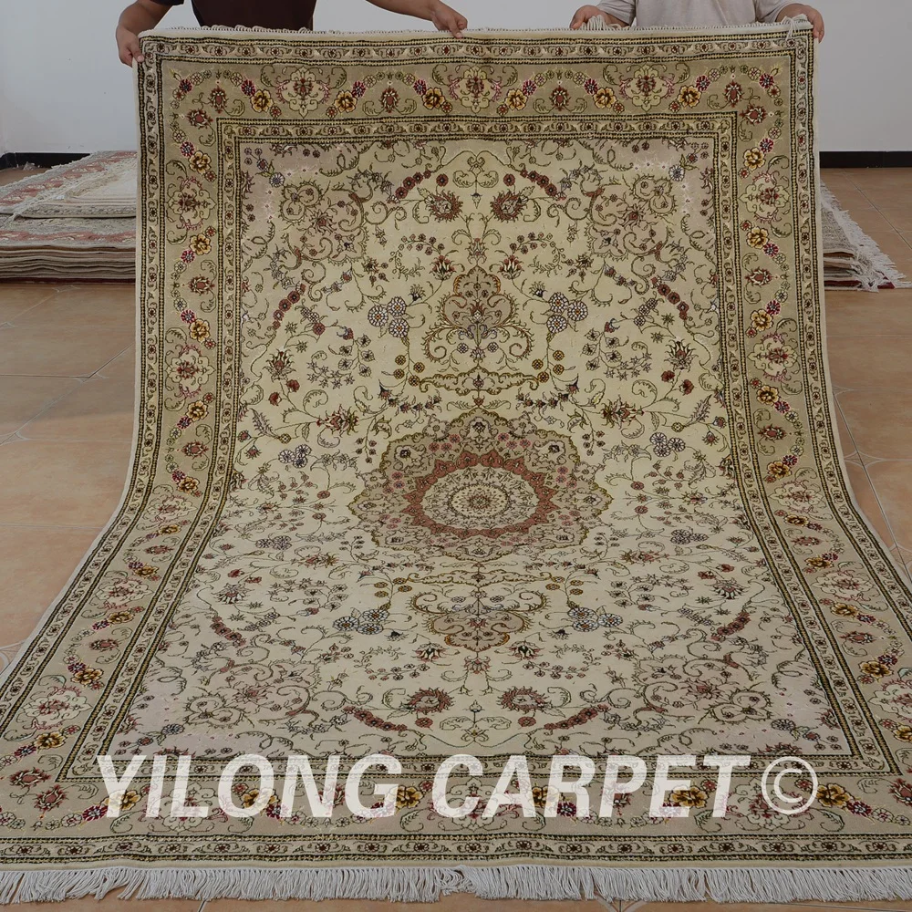 Yilong 6'x9' Oriental Hand Knitted Wool Carpet Exquisite Persian Wool