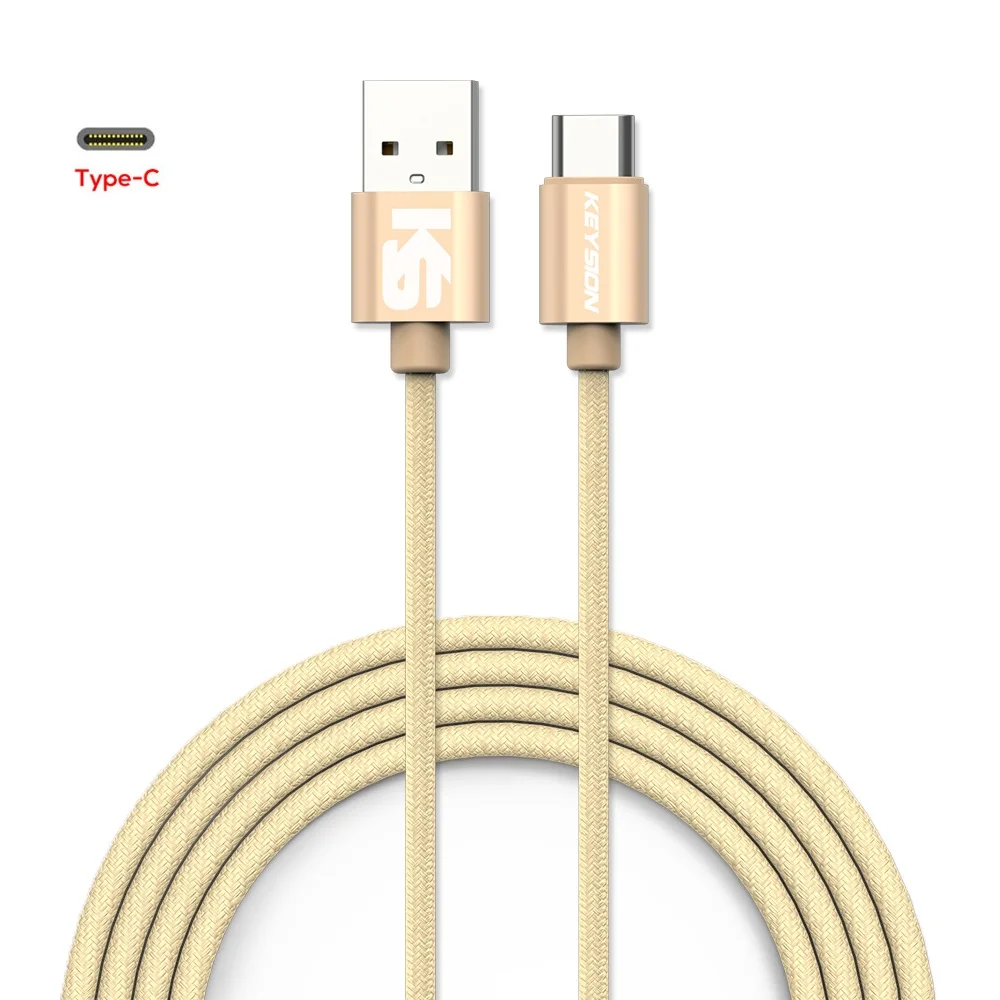 KEYSION usb type-C кабель для Xiaomi Redmi Note 7 mi9 USB кабель для samsung S9 провод для быстрого заряда USB-C шнур для зарядки мобильного телефона - Цвет: Золотой