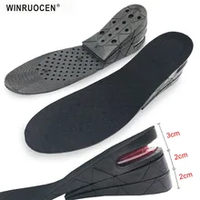 WINRUOCEN Adjustable 3-7cm 3 Layer Up Air Cushion Heel Insert Increase Height Lift Unisex Shoe Insole height increase Shoe Pad WINRUOCEN Adjustable 3-7cm 3 Layer Up Air Cushion Heel Insert Increase Height Lift Unisex Shoe Insole height increase Shoe Pad