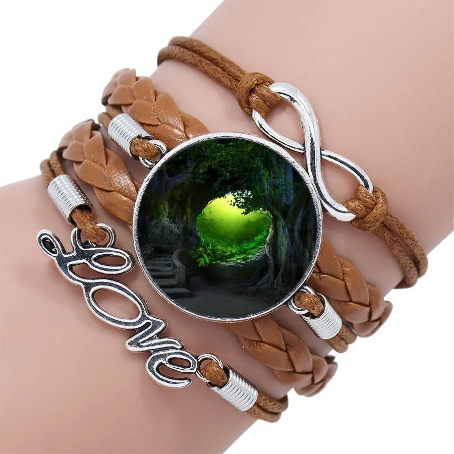 Для мужчин и женщин подарок красивый пейзаж Многослойный черный/коричневый