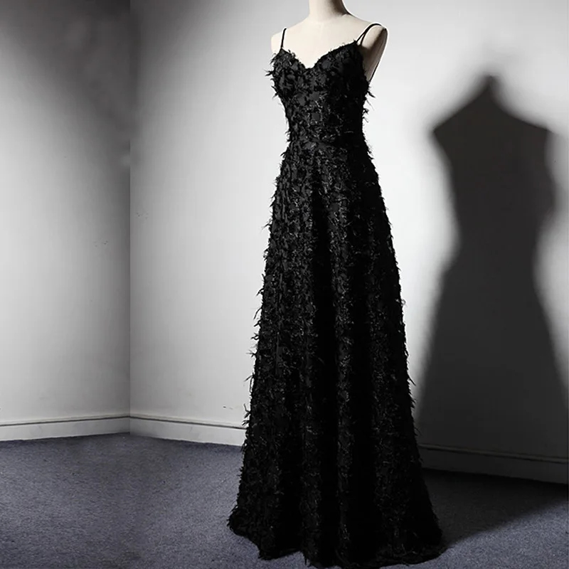 

2018 Black High Quality Camis V Neck Fashion Elegant Annual Dinner Party Banquet Dress Women Plus Size Modis vestidos de fiesta