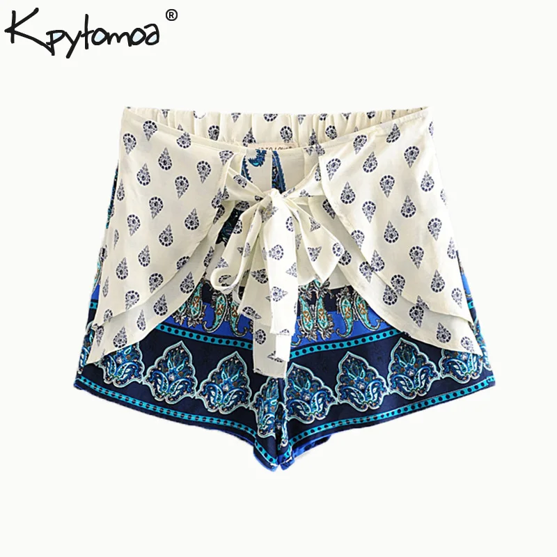 

Boho Chic Summer Vintage Paisley Print Ruffle Shorts Women 2019 Fashion Drawstring Streetwear Casual Ladies Short Pants Mujer