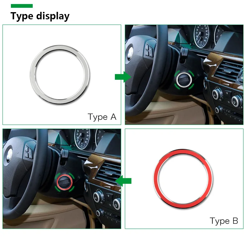 Airspeed for BMW E60 2008-2010 Car Ignition Keyhole Ring Trim Metal Interior Decorations 5 Series Accessories Car Styling (2)