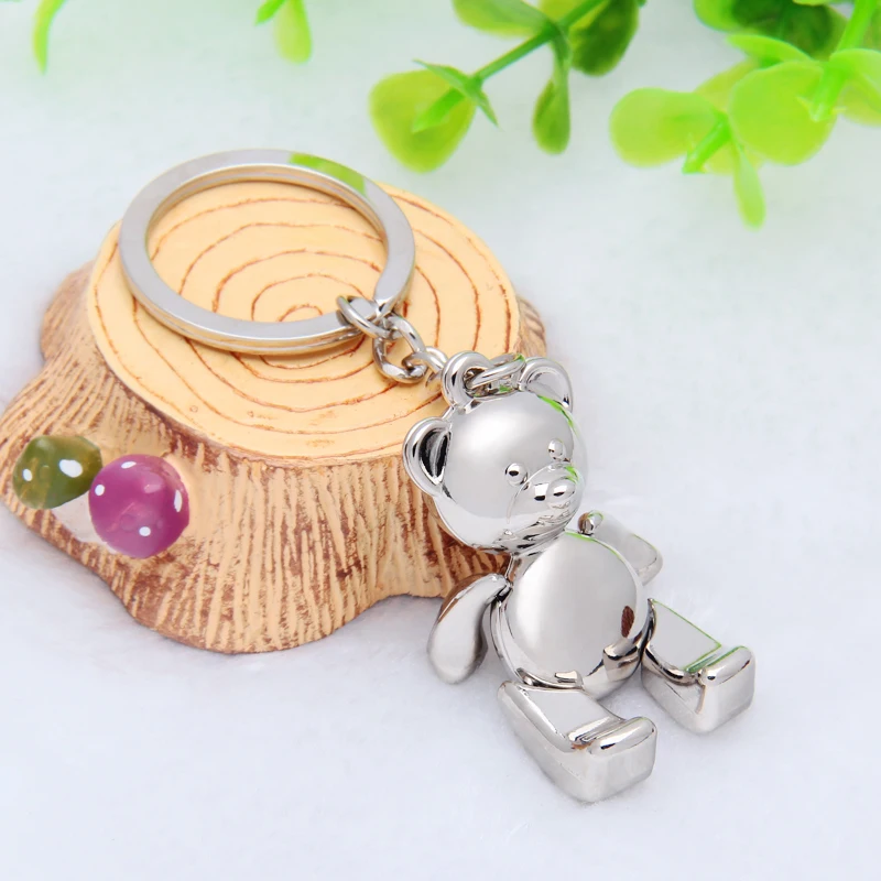 

FREE SHIPPING BY DHL 200pcs/lot 2015 New Zinc Alloy 3D Mini Bear Keychains Metal Novelty Keyrings for Gifts