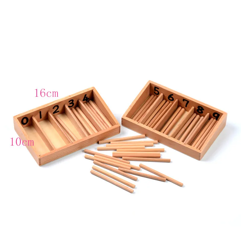 Family Version Baby Toy Spindle Box With 45 Spindles Montessori Mathematics Learning and Education Educational Toys Spindle Rod