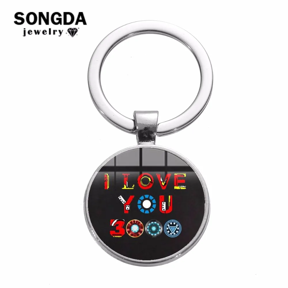 

SONGDA I Love You 3000 Times Iron Man Tony Stark Heart Keychain Marvel The Avengers 4 Endgame Quantum Realm Collection Key Chain