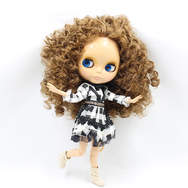 Fashion 1/6 Black Doll Afro Thick Lips Joints Move Ethnic Clothes