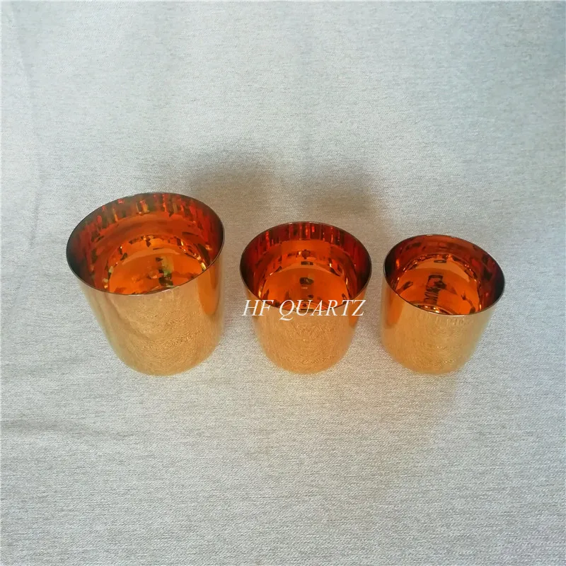 

HF Clear Quartz Crystal Customizable Singing Bowl with Golden Light For Yoga Note C/D/E/F/G/A/B/C# 3th Octave 7"-8
