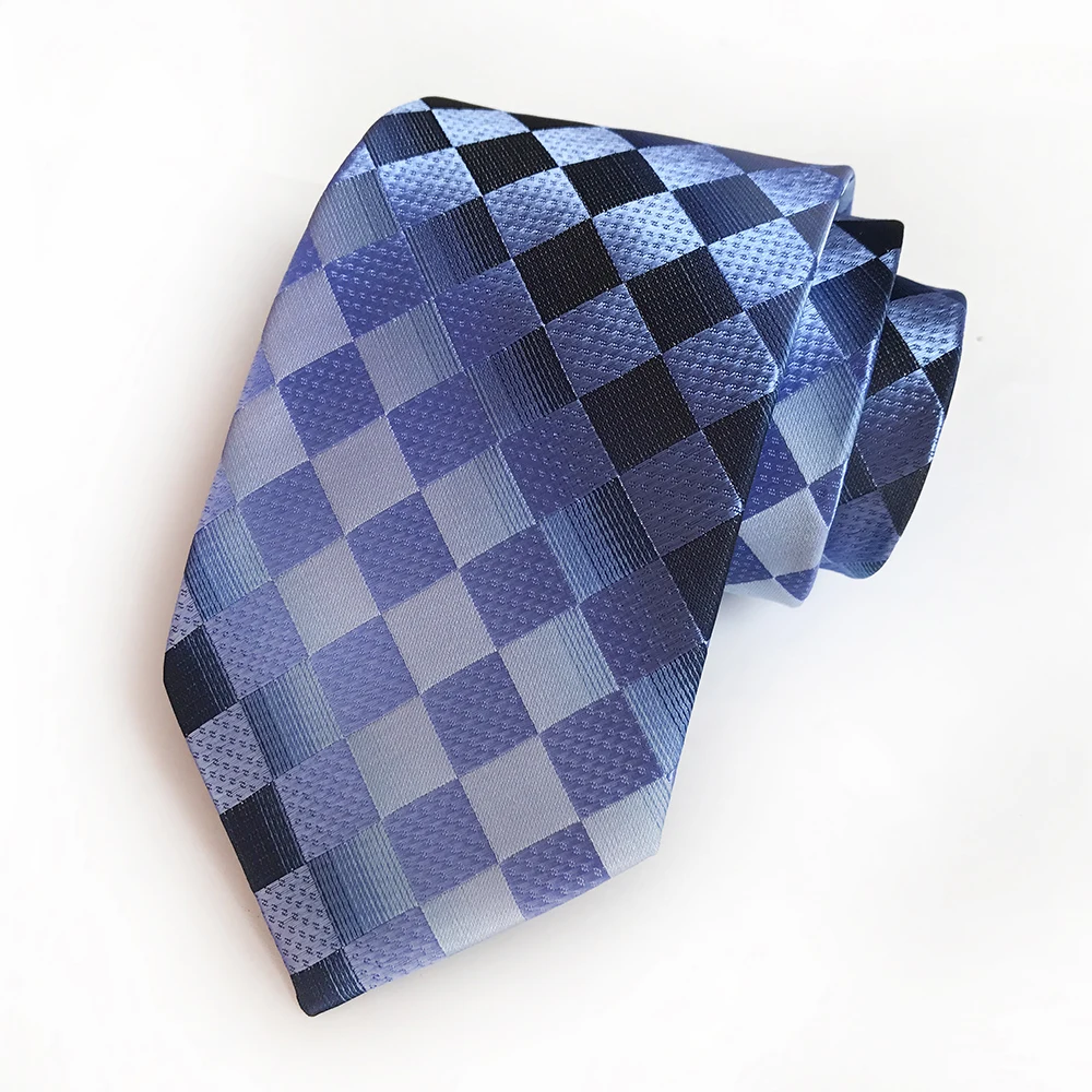 Ricnais модный клетчатый галстук Шелковый жаккардовый тканый Свадебный галстук для мужчин полосатый градиентный синий красный зеленый галстук вечерние галстуки Gravatas