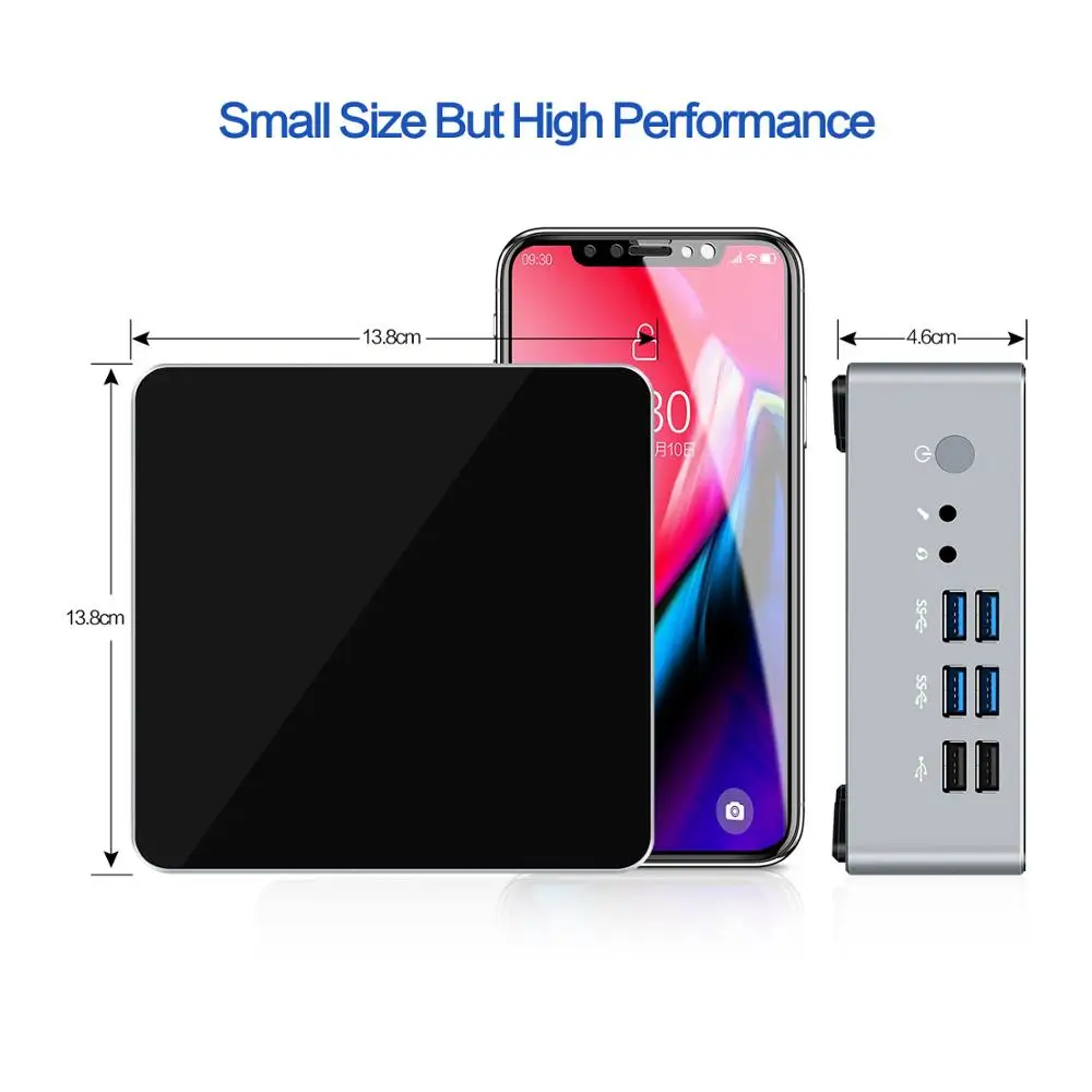 DDR4 core i5 i7 mini pc nuc nvme ssd desktop-computer triple display thin client metall fall