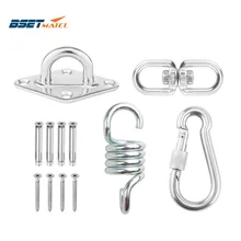 Лучшее кресло для гамака MATEL, набор аксессуаров для подвешивания 500 фунтов, пружинный гамак, поворотный крючок и потолочное крепление для гамака