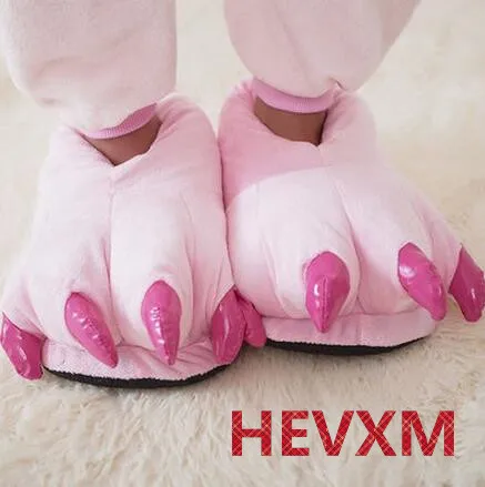 

HEVXM 2016 Autumn and winter super soft coral velvet paw shoes Stitch plush dinosaur explosion models cotton slippers