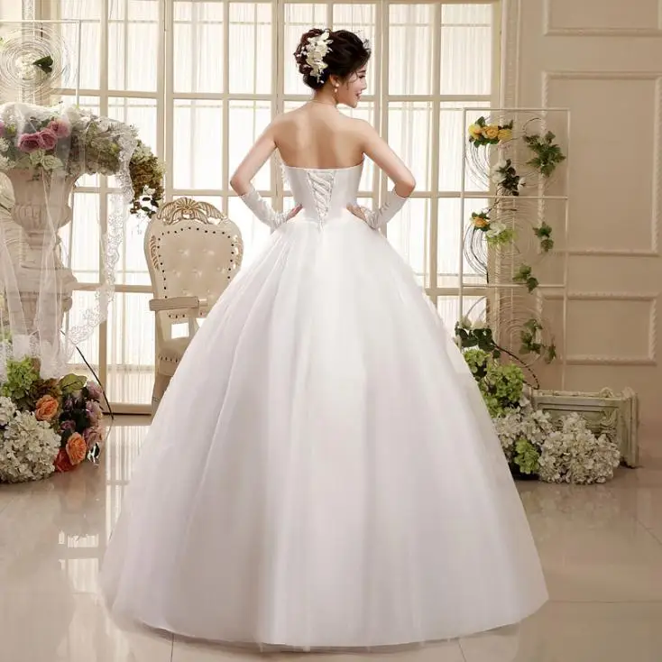Vestido de Baile Vestidos de Casamento Fora do Ombro Vestidos de Noiva sem Encosto Vensanac Cristal Flores Apliques Strapless Plissado 2021 5 Vestidos de Casamento 2018 Strapless Plissado Fora