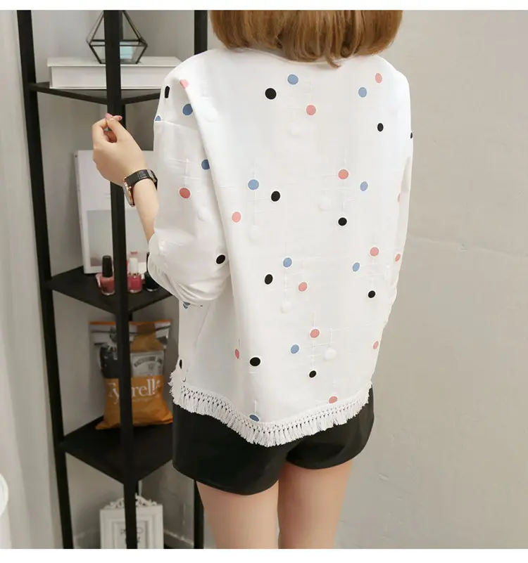 2019 Autumn Women Tops Tees Fashion Print Tshirt Femme T-shirt Ladies Long Sleeve Cotton T-shirts Bottom Tassel Poleras Mujer (16)