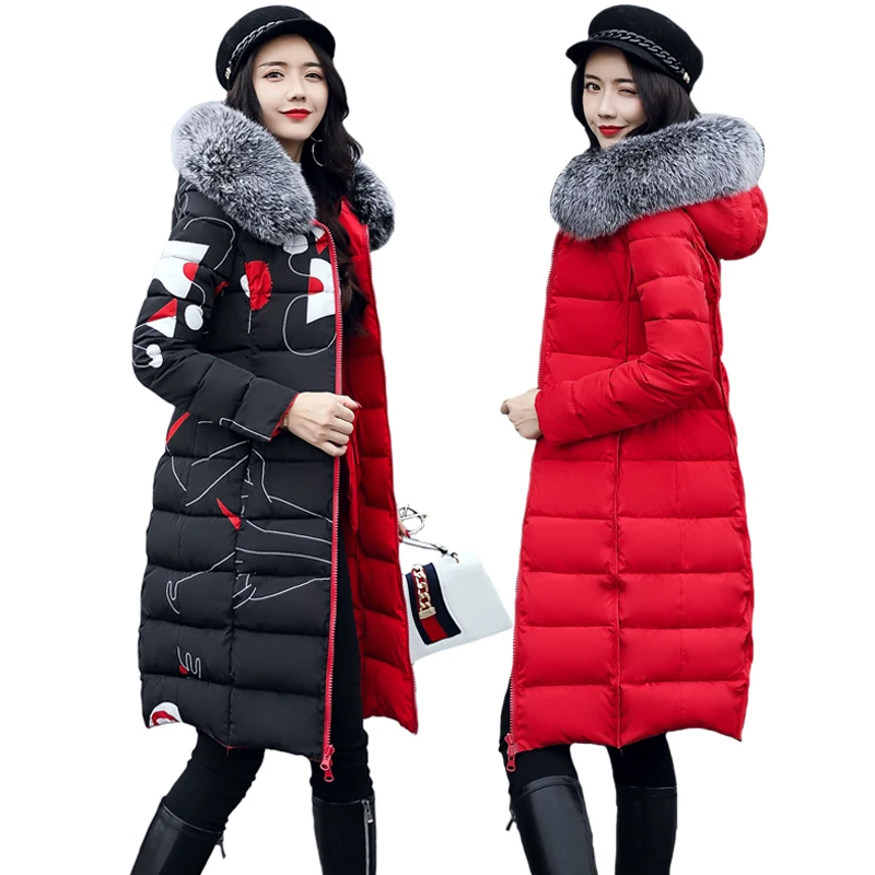 

2023 Winter Women Hooded Coat Fur Collar Thicken Warm Long Jacket Female Outerwear Parka Ladies Chaqueta Feminino Parkas