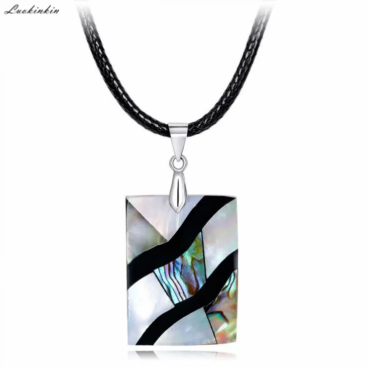 

nature polished sea shell pendant necklace colorful simple geometric rope chain necklace women accessories beach style