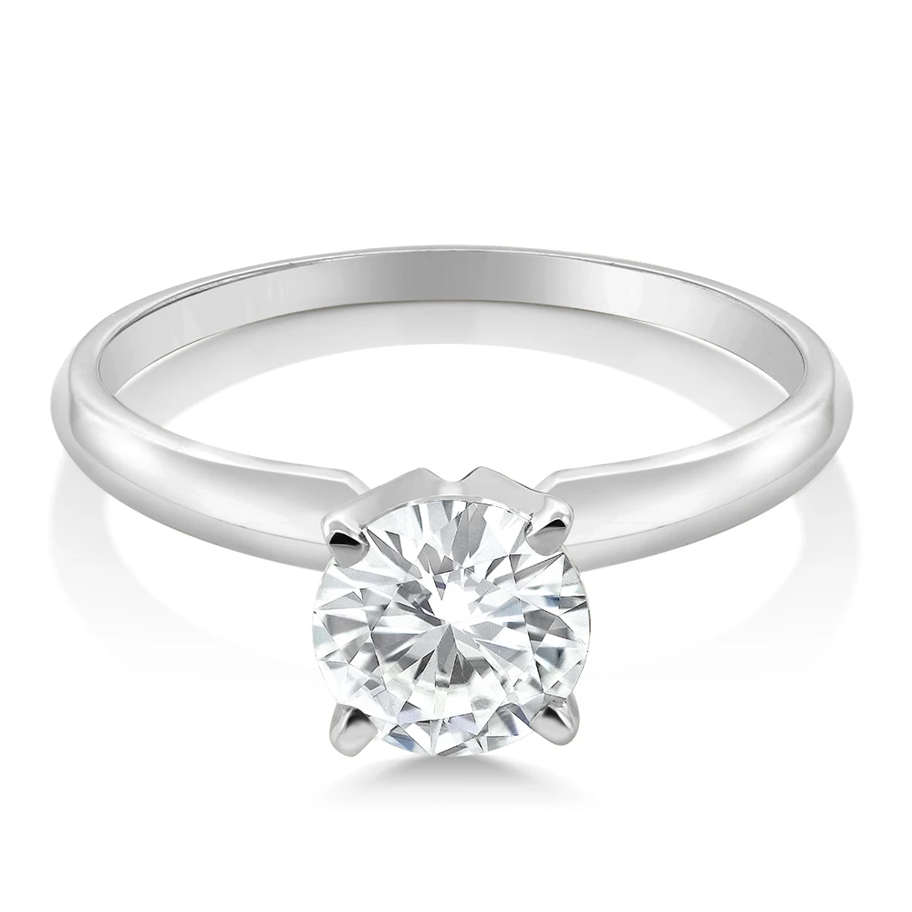 Charles & Colvard Forever Classic искусственный Муассанит 6 мм 0.80ct роса 14 к белое золото