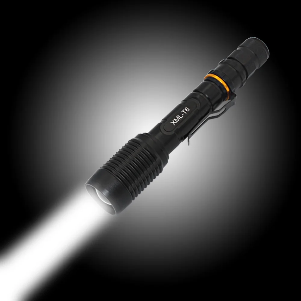 Портативный светодиодный фонарик XM L T6 масштабируемый белый свет регулируемый