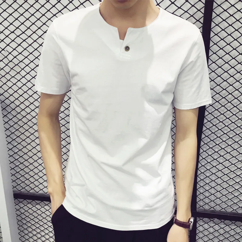 

2019 Men Garment Cotton Top Short Sleeve Shirt D212