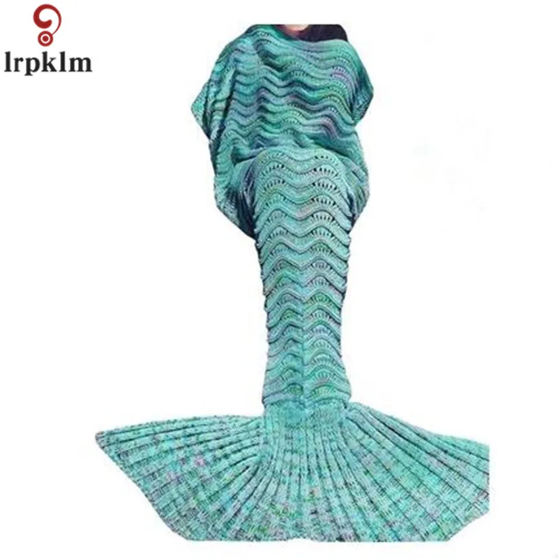 Comprar Regalos de Navidad, mantas de cola de sirena, manta de playa, divertidos sacos de dormir de punto ahuecados para niños y adultos 2018 nuevo LZ914