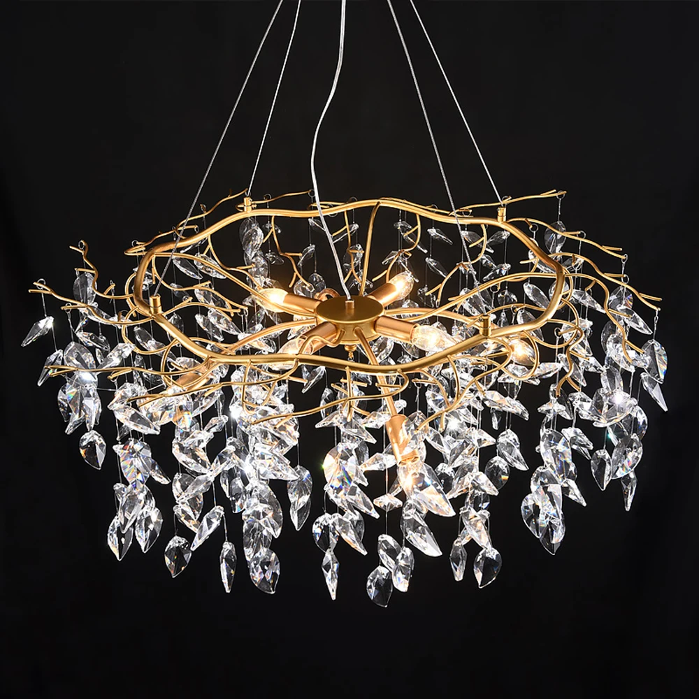 Роскошный хрустальный светильник люстра для гостиной ing AC110V 220 В lustre светодиодный