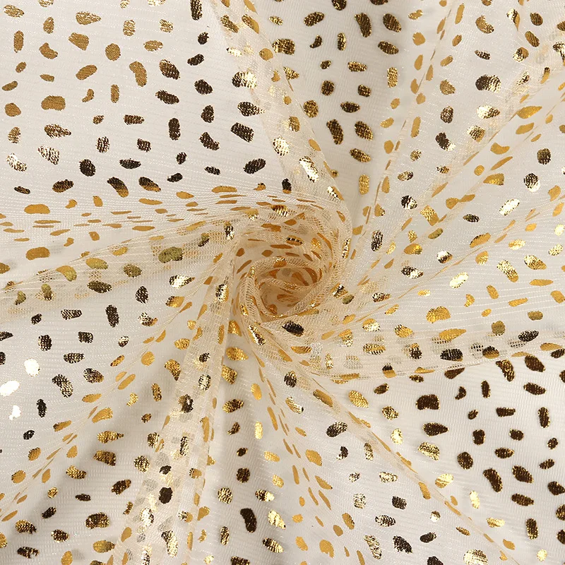 1 Y Silk Golden Tulle Sequins Ankara Fabric Diy Sewing Wedding