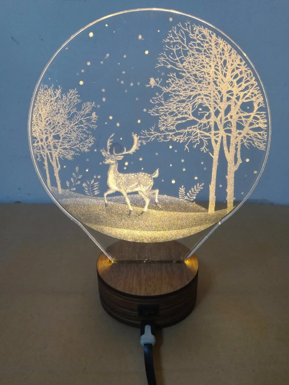 Новые креативные ночник Рождество украшения Wapiti узор стерео видимого света