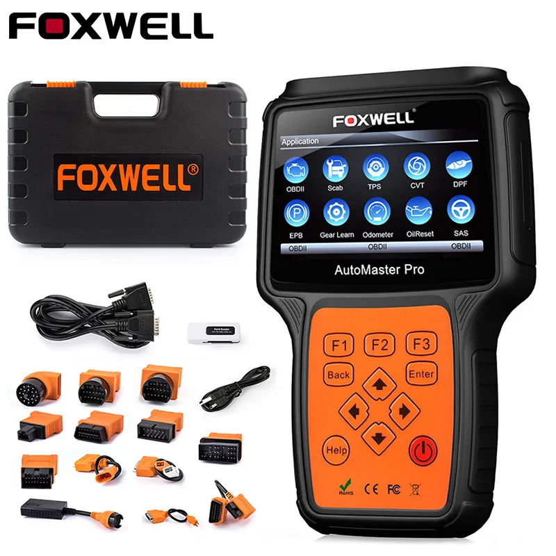 FOXWELL NT644 PRO OBD2 Профессиональный диагностический инструмент полная система Подушка безопасности ABS EPB Сброс DPF регенерация автомобиля OBD Автомобильный сканер