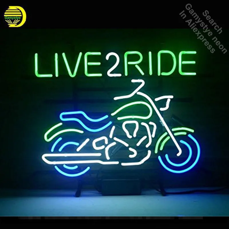 LIVE RIDE неоновый знак сигнал лампы медведь Настоящая стеклянная трубка неоновые огни Отдых знаковая магазинная вывеска дисплей персонализированные 17X14