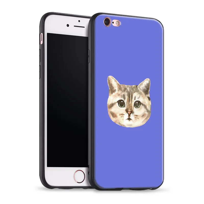 

Cute blue Cat Cartoon Tpu Soft Silicone Phone Case Cover Shell For Apple iPhone 5 5s Se 6 6s 7 8 Plus X XR XS MAX