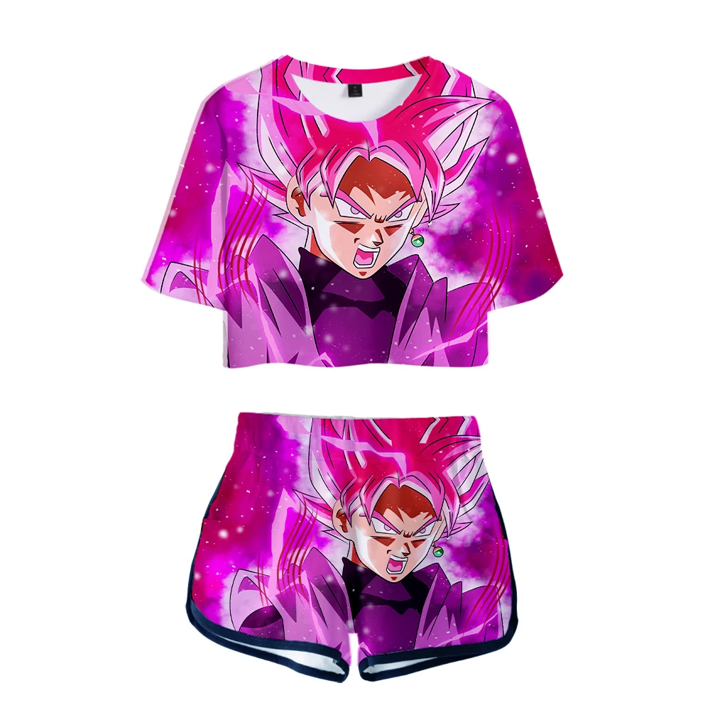 Аниме DRAGON BALL 3D Печатный стиль Kpop модный сексуальный топ на пуговицах живота +