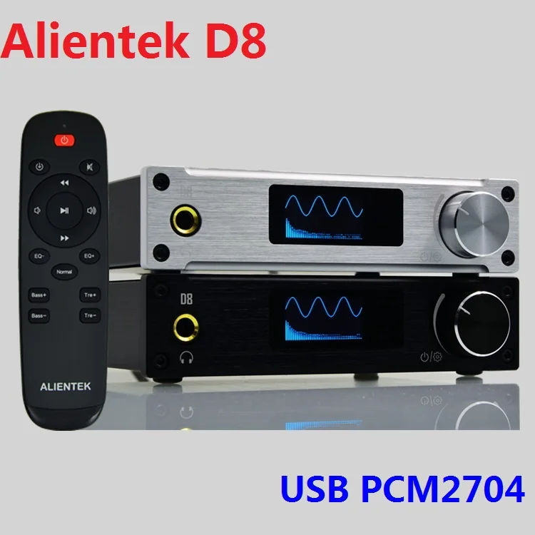 2018 Alientek D8 полный цифровой аудио усилитель для наушников USB PCM2704 Вход коаксиальный/оптический/AUX 80 Вт * 2 24Bit/192 кГц удаленного Управление