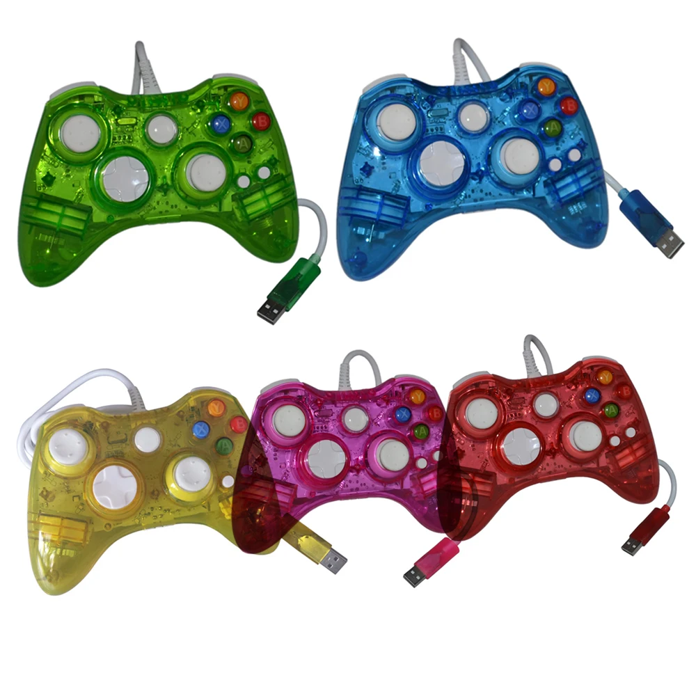 10pcs a lot Wired Controller Game Controller with LED Light for Xbox