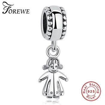 

FOREWE Little Girl 925 Sterling Silver Beads Fit Authentic Pandora Charms Bracelet Silver 925 Original Women Jewelry Berloques