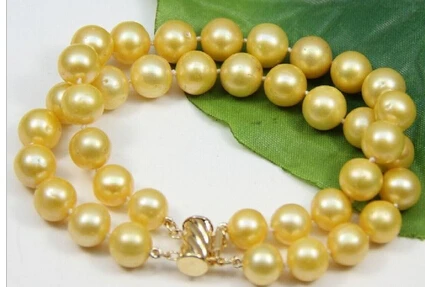 

DYY 820 2 ROW 9-10MM NATURAL SOUTH SEA YELLOW PEARL BRACELET 7.5-8