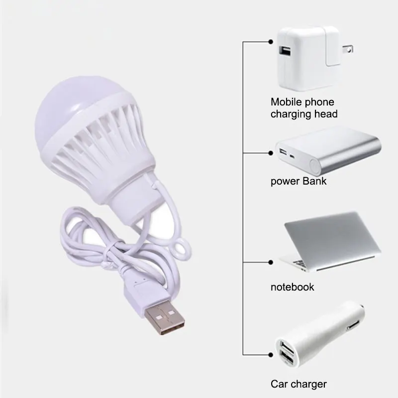 3 Вт/5 Вт/7 Вт лампочка USB светильник портативная лампа Led 5730 для походов кемпинга палатка путешествия работа с блоком питания ноутбук