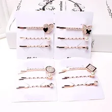 3 шт./компл. корейский стиль заколки для девочек с украшением в виде кристаллов Стразы Заколки для волос заколки для Для женщин Головные уборы аксессуары для волос