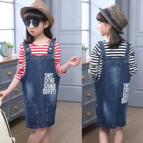 girls denim overall dress