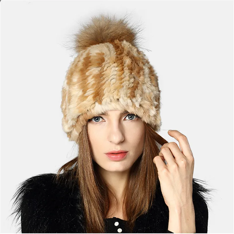 

Kenmont Winter Women Lady Khaki Hat 100% Rabbit Hair Fur Handmade Hat Modern Free Shipping For Valentines Gift 1458