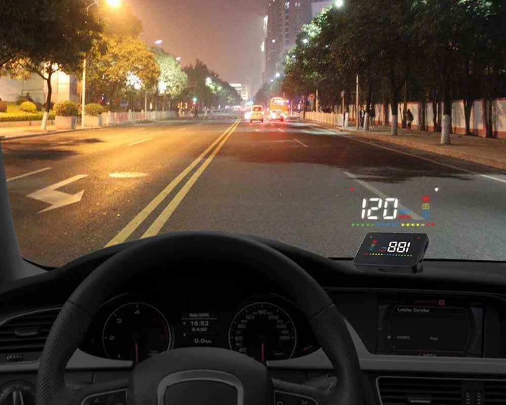 

3.5 inch OBD2 Head Up Display Universal Car Speed RPM Volt Speed Alarm Windshield Projection HUD A200 Digital Car Accessories