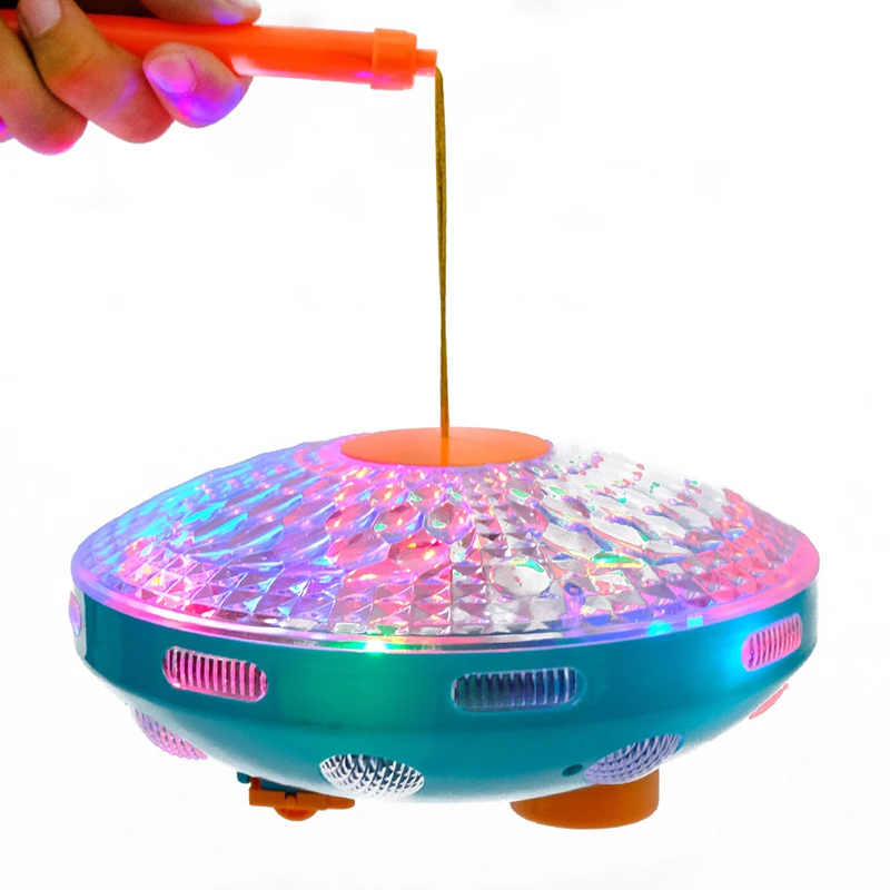 2019 nuevo resplandor eléctrico juguetes luminosos niños música niños Halloween juguete Universal Flying Saucer Disco suena lámpara linterna - 6