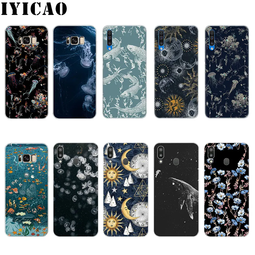 IYICAO животных Медузы печати Жесткий Чехол для Samsung Galaxy A3 A5 2015 2016 2017 A6 A7 A8 A9 плюс 2018