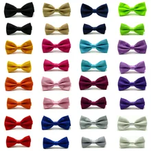 Детский атласный смокинг для мальчиков и девочек, Одноцветный Регулируемый Свадебный галстук-бабочка, BWSET0007