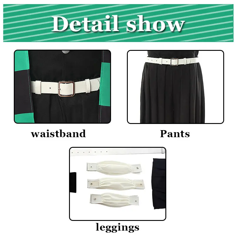 Demon Slayer Anime Cosplay Costume - Tanjiro Kamado Men's Kimono for Halloween Party Outfit from Kimetsu No Yaiba image 5