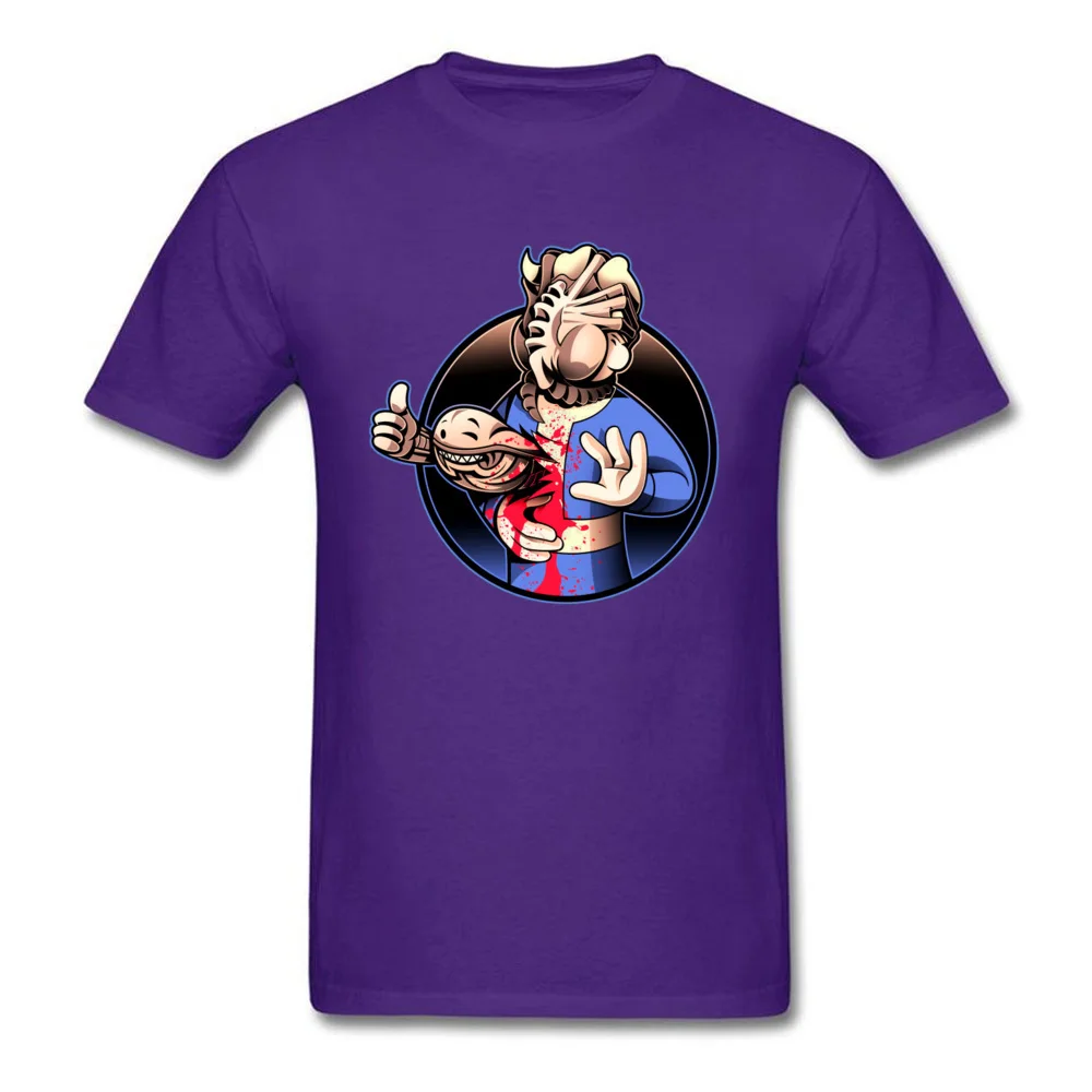Alien Boy 100% Cotton Tops Shirt for Men Printed On T Shirt Fitness Tight Brand New Round Neck Top T-shirts Short Sleeve Alien Boy purple