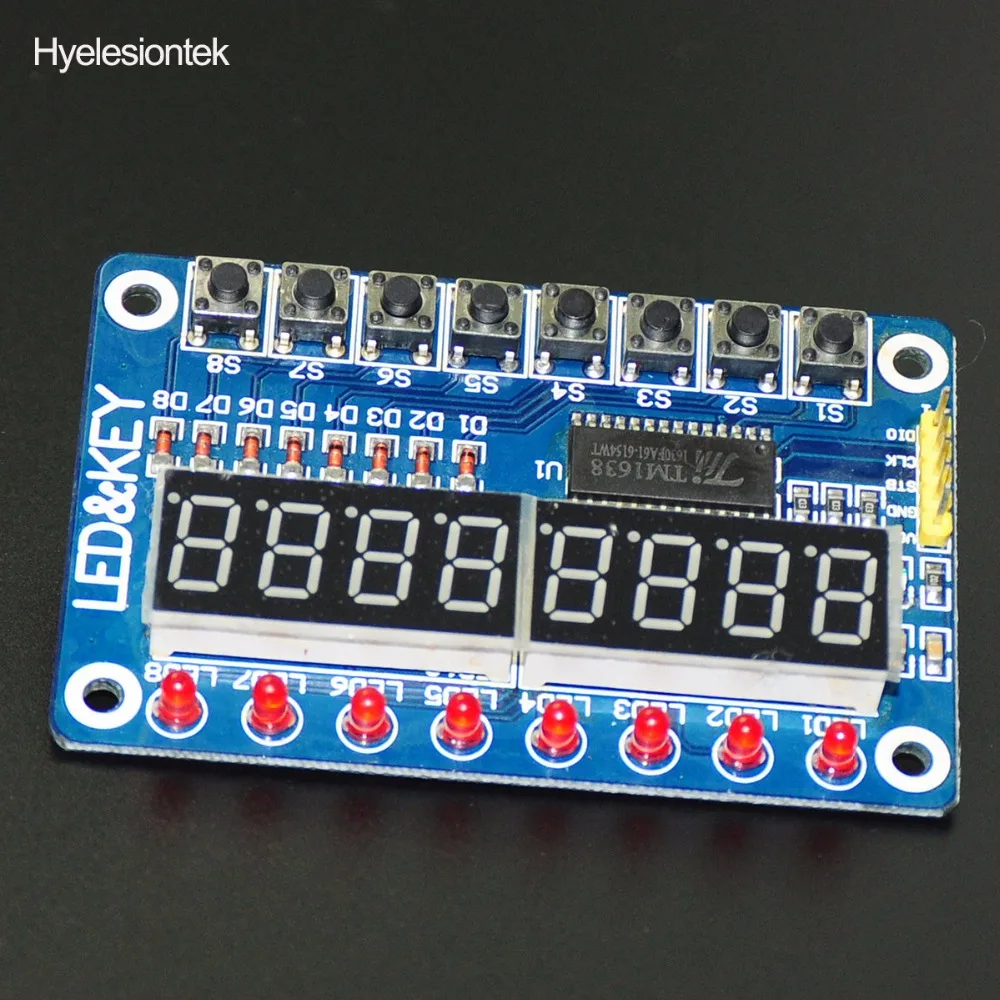 TM1638 светодиодный дисплей 8-битный модуль цифровой трубки для Arduino AYR 7 сегментный 8 бит 0,36 дюйма Красный TM1638 ключ светодиодный дисплей Панель